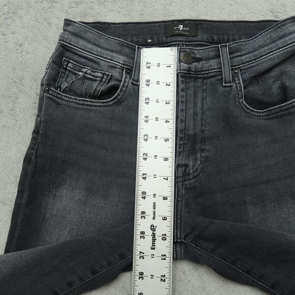 7 For All Mankind Jeans Women's 27 Gray Mid-Rise Skinny 28" Inseam Distressed - Picture 7 of 16